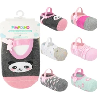 Imagem da promoção Kit 3 Pares Meia Sapatilha Pimpolho Antiderrapante Algodão Bebê Menina Infantil Recém Nascido 0 a 30