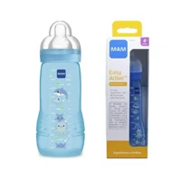 Imagem da promoção Mamadeira Easy Active Bico 4m+ Azul 330ml - Mam Animais