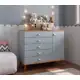 Cômoda Bartira Ternura 5 Gavetas e 1 Porta Azul Wood em oferta