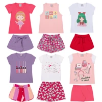 Imagem da promoção Kit 6 Peças de Roupas Infantil Menina Conjunto Infantil Menina Verão Bebê