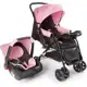 Carrinho Travel System Reverse Rosa Rajado Cosco em oferta