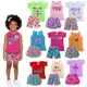 Kit 10 peças Infantil Menina Verão Criança e Juvenil 5 Blusa 5 Short de Algodão Tamanho 1 ao 16 em oferta