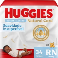 Imagem da promoção Huggies Fralda Premium Natural Care RN 34 Un (Embalagem pode variar)