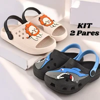 Imagem da promoção Kit 2 Pares Sandália Babuche Infantil e Chinelo Nuvem Menino