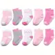Kit 12 Pares Meias Infantil Para Meninas ou Meninos Estampada E Com Antiderrapante Cores Sortidas em oferta