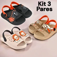 Imagem da promoção Kit 3 Pares Papete Sandália Infantil Menino e Chinelo Nuvem