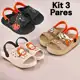 Kit 3 Pares Papete Sandália Infantil Menino e Chinelo Nuvem em oferta