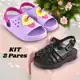 Kit 2 Pares Sandália Tratorada Infantil Menina e Chinelo Nuvem em oferta