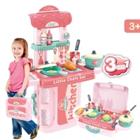 Imagem da promoção Bancada Maleta Cozinha Infantil Top Kitchen 3 em 1 Brinquedo Com Acessórios Rosa Replay Kids