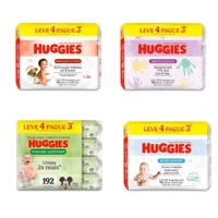 Imagem da promoção Lenço Umedecido Huggies 192 unidades (4 pacotes com 48 unidades cada)