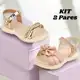 Kit 2 Pares Sandália Infantil Menina Papete Birk Feminina Confortável em oferta