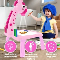 Imagem da promoção Mesa Projetora De Desenhos Interativos Infantil Mesinha Pintura Discos Imagens