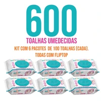 Imagem da promoção Kit com 6 Lenços/Toalhas Umedecidas Baby Star C/100