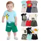 Kit Sortido 10 Peças de Roupas Infantil Bebê Menino (5 Camisetas + 5 Bermudas) Kit 5 Conjuntos Bebê em oferta