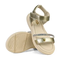 Imagem da promoção Sandália Infantil Menina Tira de Strass Brilho Feminina Velcro Confortável Leve Casual