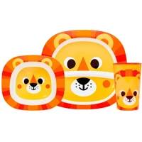 Imagem da promoção Kit Refeição Infantil Buba Zoo Leão 3 Peças Laranja