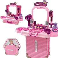 Imagem da promoção Bancada Penteadeira Infantil 3 em 1 Maleta 21 Peça Maxi Toys