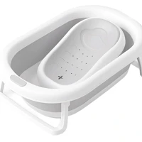 Imagem da promoção Kit Banheira Dobrável para Bebê, Modelo 2 em 1, Com Encosto, Capacidade de até 44 Litros, Portátil,