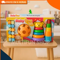 Imagem da promoção Kit de Brinquedos Educativos para Bebê | Empilhar, Encaixar e Estimular com Formas Coloridas