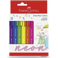 Imagem da promoção Caneta Ponta Fina Faber-Castell Fine Pen Colors Neon 6 Cores