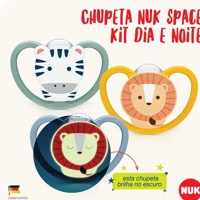 Imagem da promoção Kit com 3 Chupetas Space 6+ meses NUK – Dia e Noite