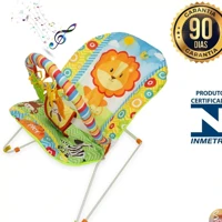 Imagem da promoção Cadeira de Descanso Bebe Infantil Musical com Móbile 2x1 (Móbile e Mordedor) 11Kg Safari/Leão-Protek