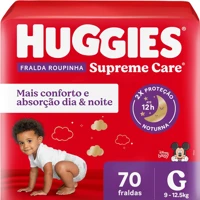 Imagem da promoção Fralda Huggies Supreme Care Roupinha G 70 Unidades