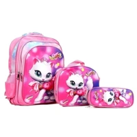 Imagem da promoção Kit Escolar Infantil Bolsa Lancheira Estojo Estampas 3D Menina e Menino com luzes