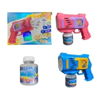 Imagem da promoção Brinquedo Bazuka Arminha Lança bolhas de sabão colorido azul rosa infantil presente