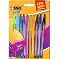 Imagem da promoção Canetas Coloridas Bic Cristal Fashion 10 Cores