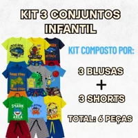 Imagem da promoção Kit 3 Conjuntos Verão Menino (Tam. 1 ao 8)