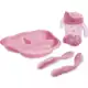 Kit Alimentação Prato Com Divisórias Porta-Suco E Colheres Rosa Adoleta Bebê em oferta