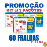 Imagem da promoção Kit 3 pacotes fralda Turma da Mônica Baby - RN/P/M/G/XG/XXG