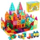 Brinquedo Educativo Infantil Bloco de Montar Magnético 65 ou 130 Peças Coloridas C/ Bolsa de Armazen em oferta