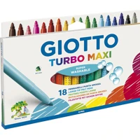 Imagem da promoção GIOTTO Turbo Maxi, Canetas Coloridas Hidrocor, Ponta de 5mm, 18 Cores