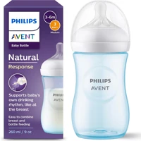 Imagem da promoção Philips Avent Mamadeira Pétala 3.0 9oz/260ml com bico de fluxo médio (Fluxo 3), Azul, SCY903/21