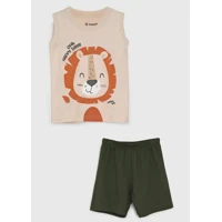 Imagem da promoção Conjunto Curto Infantil Leão, Brandili - Tam 01 ao 03