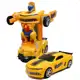 Carrinho Camaro Amarelo Transformer Robô Brinquedo com Luzes e Sons Movimento 360° em oferta