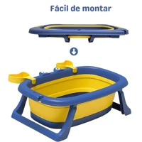 Imagem da promoção Banheira Retrátil De Bebê Ofurô Dobrável Modelo Caranguejo Azul/amarelo Caranguejo