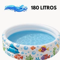 Imagem da promoção Piscina Infantil Inflável 180L 3 Anéis Estampa Fundo do Mar Redonda