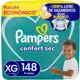 Fralda Pampers Confort Sec XG 148 Unidades em oferta