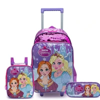 Imagem da promoção Kit Mochila Escolar Infantil Estilo Princesa Rodinha Estojo Lancheira