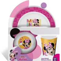 Imagem da promoção Jogo Infantil de Melamine com 3 Peças Minnie 22cm – Produto Oficial