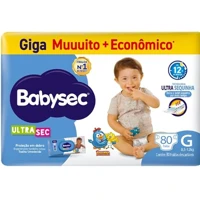 Imagem da promoção Fralda Babysec Ultra Giga G – 80 unidades de alta absorção