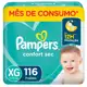 Fralda Pampers Confort Sec Jumbo Plus XG com 116un em oferta