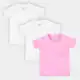Kit Camiseta Bebê All Free Básica Feminina 3 Peças (1A a 3A) em oferta