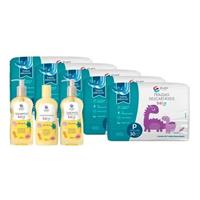 Imagem da promoção Kit Ever Care com Fralda P 30 Unidades 5 Pacotes + Shampoo 200ml + Condicionador 200ml + Sabonete Lí