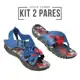 Kit 2 Pares Sandalia + Chinelo Infantil Personagens - LR em oferta