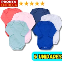 Imagem da promoção Kit 5 Unidades Body Manga Longa Bebê Infantil