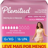 Imagem da promoção Roupa Íntima Plenitud Active Mulher G/XG 16 unidades